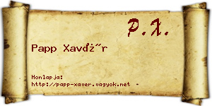 Papp Xavér névjegykártya