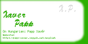 xaver papp business card